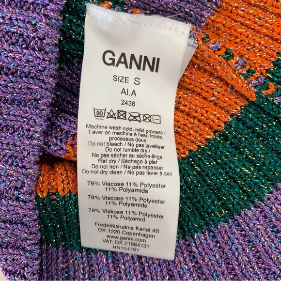 GANNI Tank Top Striped Metallic Knit - Picture 7 of 9